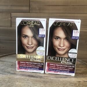 L'oreal Excellent Creme 5.5N Neutral Medium Brown Triple Protection Color 2 PACK